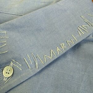 Marni Oxford Shirt Embroidered Logo Collar Long Sleeve Over Size 56